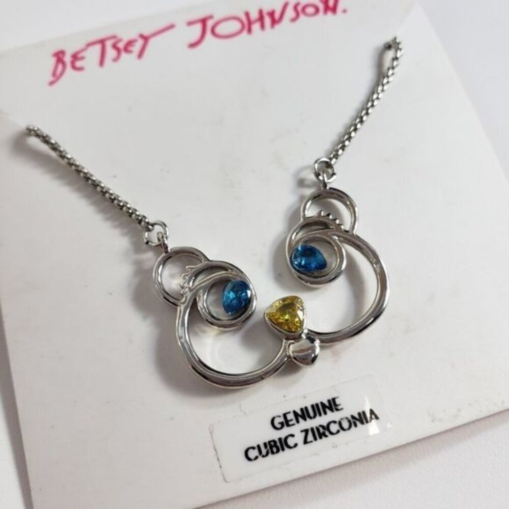 Betsey Johnson chipmunk cubic zirconia NWT